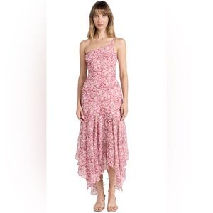 New ASTR the Label Malvina One Shoulder Floral Midi Dress, S